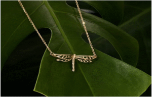 Airy Dragonfly Gold Necklace