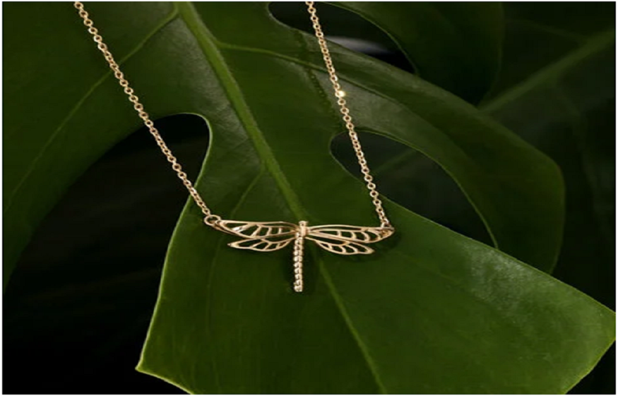 Airy Dragonfly Gold Necklace